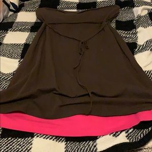 Brown and Pink strapless dress
